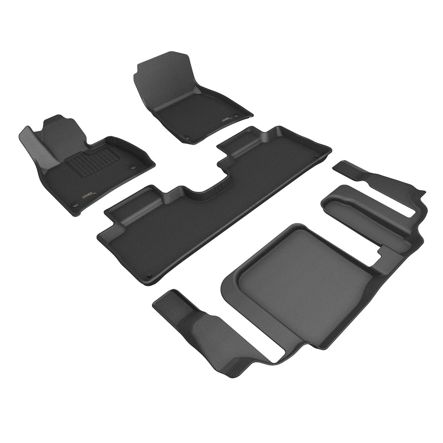 3D MAXpider Kagu Custom Fit Floor Mat (Black) Compatible with Mercedes-Benz Eqs SUV 7-Seat 2023-2026 - Full Set