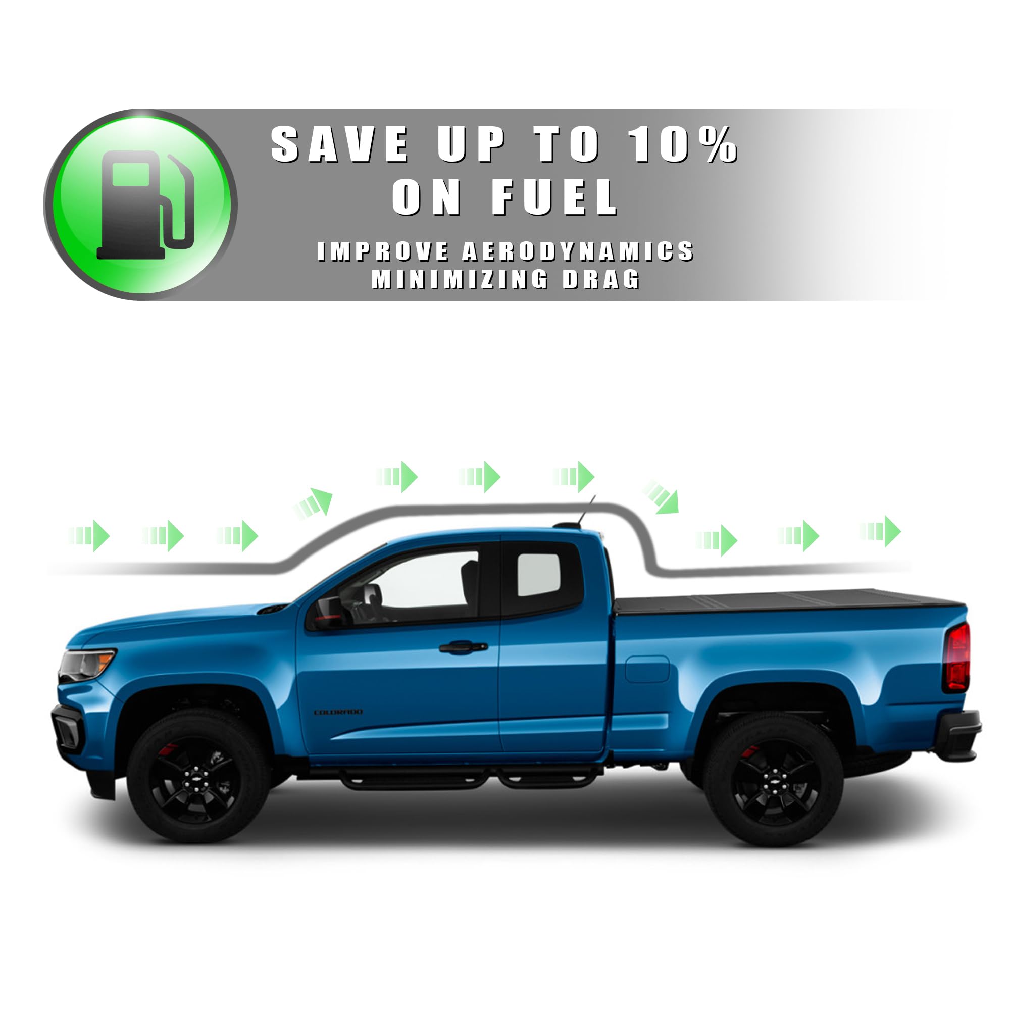 Low Profile Armordillo Hard Tri-Fold 2015 2016 2017 2018 2019 2020 2021 2022 Chevy Colorado Tonneau Cover/GMC Canyon Bed Cover 6ft (72") Bed | CoveRex TFX | 7162358