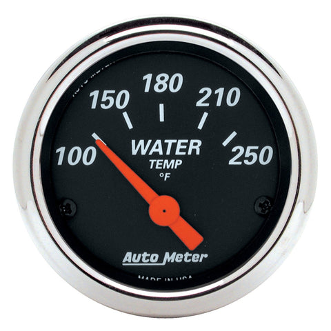 Auto Meter Water Temperature Designer Black Gauge, 2 1/16" - Temperature