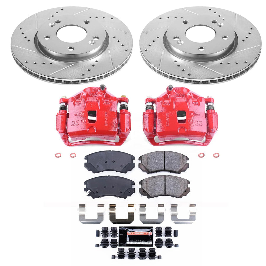Power Stop KC5913 Z23 Evolution Sport Brake Upgrade Kit Front with Powder Coated Calipers For Kia Soul 2010-2011 [Model Specific]