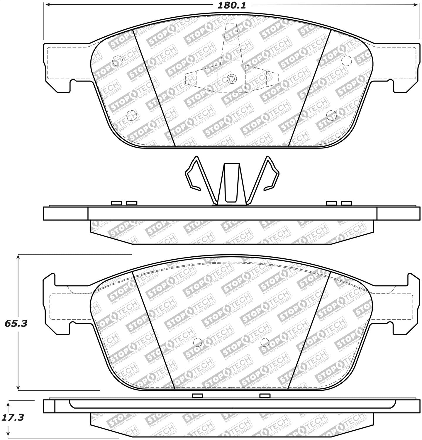 Brake Pads StopTech 305.16450 with Hardware Street Select
