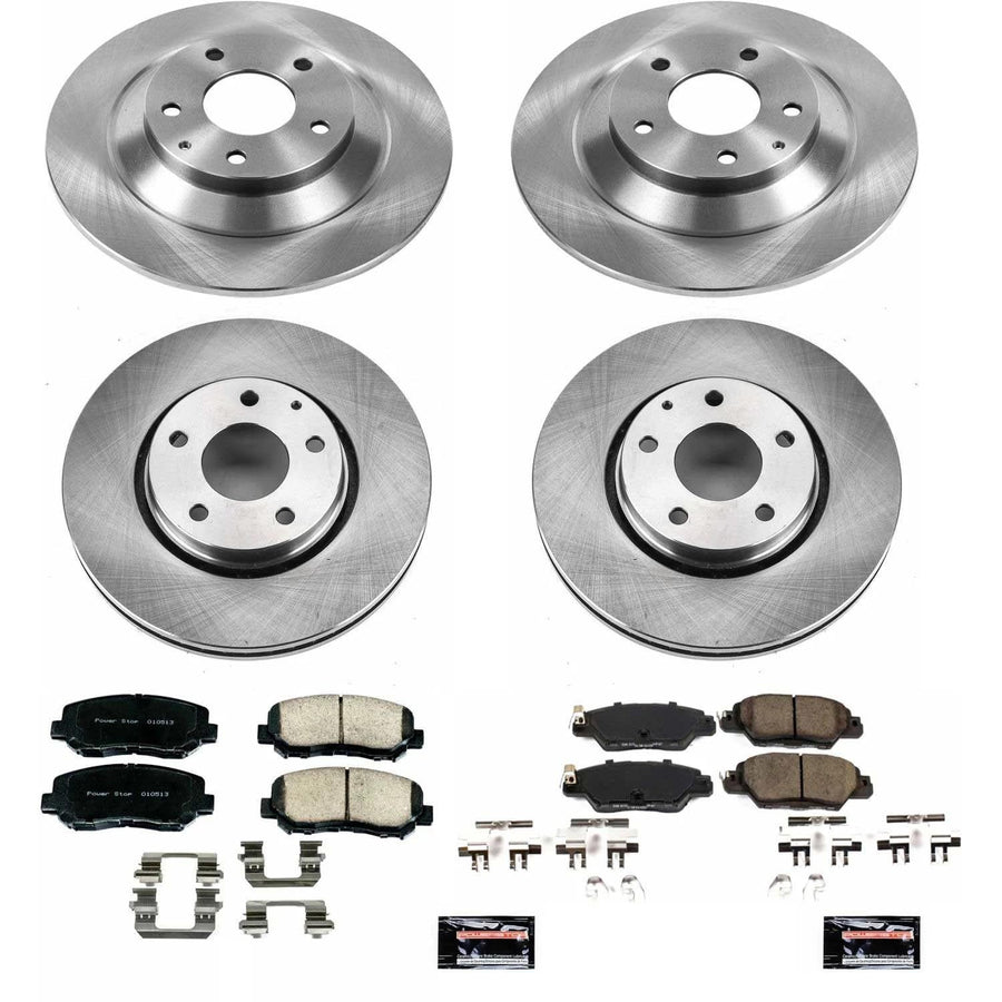 Brake Kit Power Stop For 2016-2018 Mazda CX-5 | 2019-2023 CX-5 [Naturally Aspirated Models] Front and Rear Autospecialty Replacement with Brake Rotors and Ceramic Brake Pads KOE7609