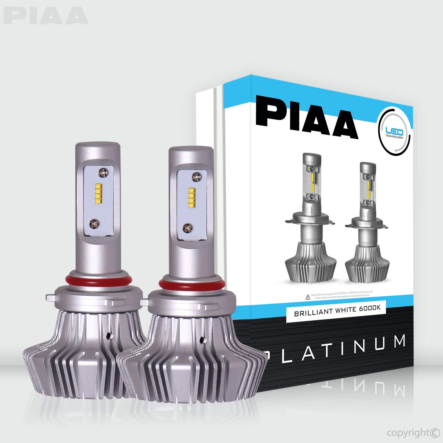 Piaa 9012 Platinum White 26-17392 LED Bulb Kit, 4000 lm (25W - 2 Yr Warranty 6000K)