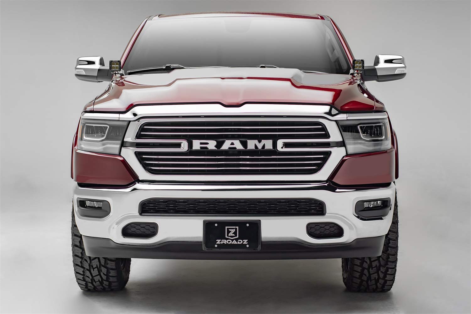 ZROADZ LED Kit Ditch Hood Hinge - Compatible w/ 2019-2022 Ram Rebel - Incl. (2) 3 Inch LED Pod Lights - Mild Steel Gloss Black Finish - Bolt-On Easy Installation - PN #Z364721-KIT2