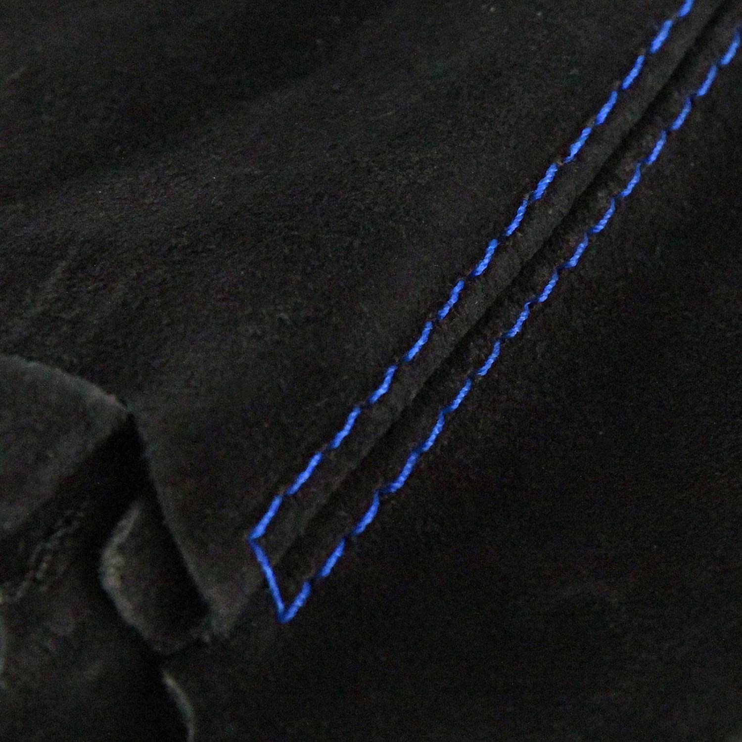 5 Sp Suede Leather SPEC-D TUNING Manual Shift Boot Cover W/Blue Stitch Trim Compatible with Honda Civic, Acura Integra