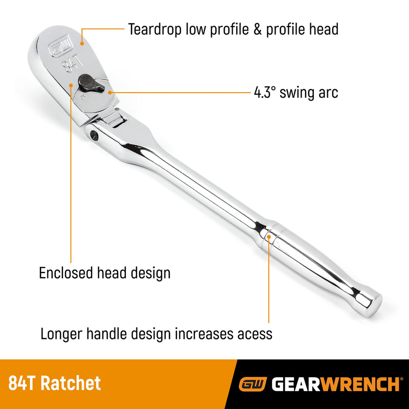 4 Pc. GEARWRENCH Flex Handle RATCHET SET, 84T - 81230A-07