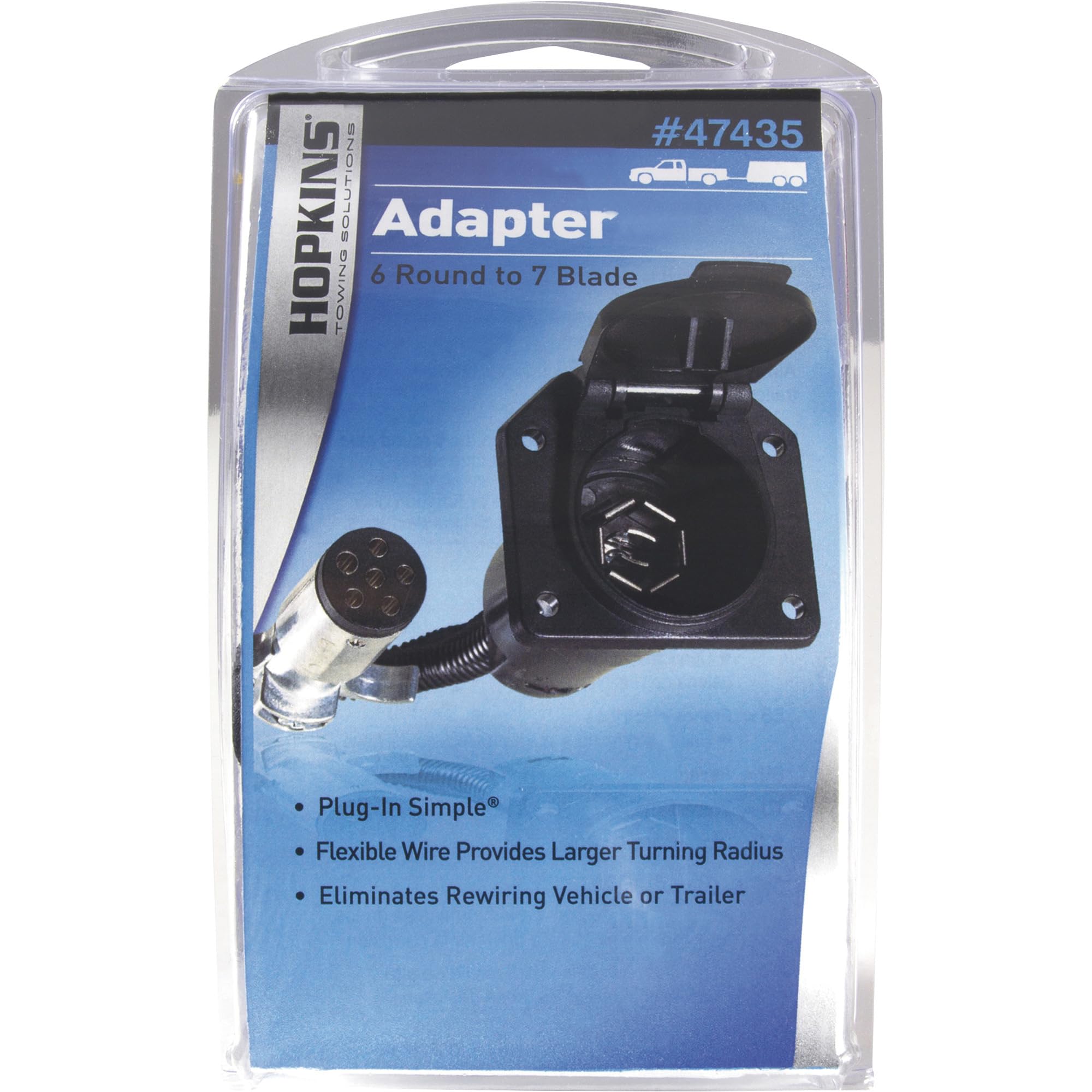6-Round Hopkins Towing Solutions to 7-Blade Adapter, Model# 47435