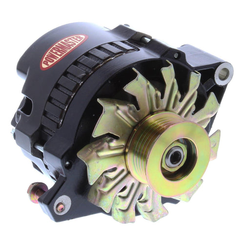 Alt GM CS130 Powermaster Black 140A 6 grv Pulley Str MTG 6.61" 1-Wire or OE Hookup