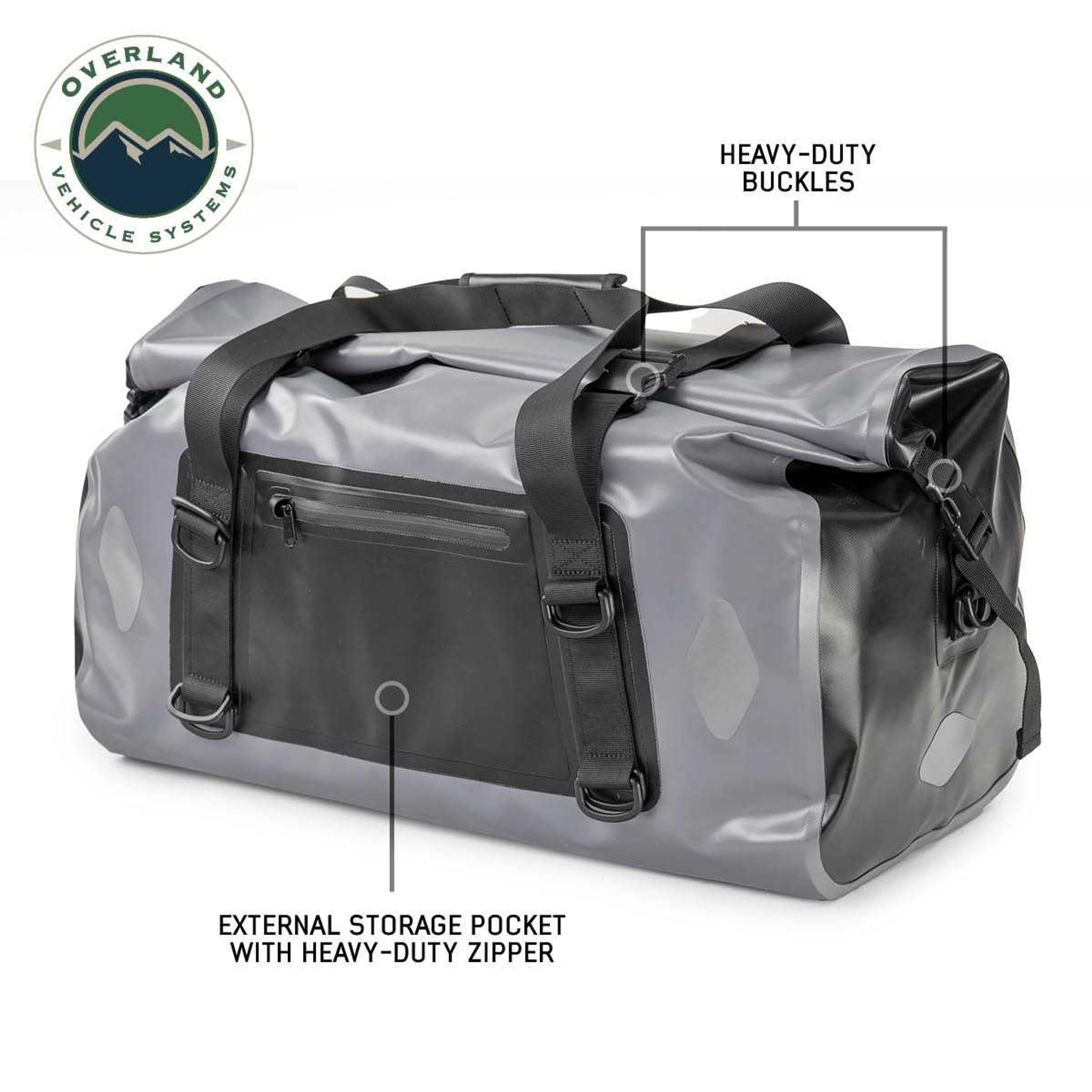 Overland Vehicle Systems Dry Storage Bags Portable (58 Quart Capacity) - Premium 1000D Construction - IPX6 Rated Waterproof Dry Bag - Heavy Duty Buckles with Robust Nylon Straps