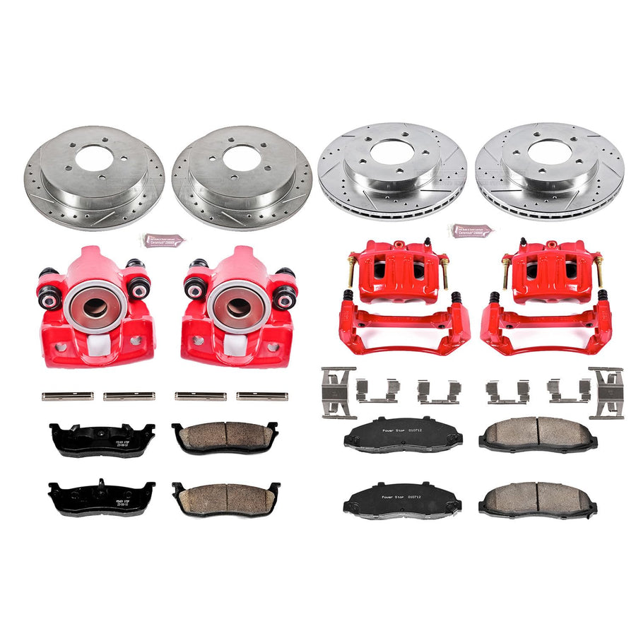 1-Click Performance Brake Kit Power Stop (KC1867) with Calipers For Ford F-150 1999-2000 [Model Specific]