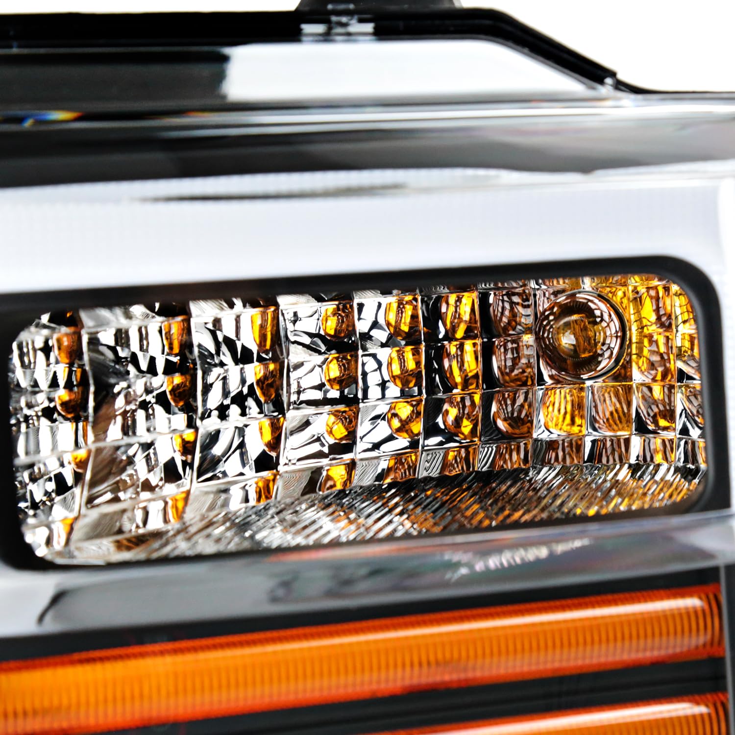 Black SPEC-D TUNING Factory Style Headlights with Sequential LED Turn Signal Compatible with 2008-2010 Ford F-250, F-350, F-450, F-550 Super Duty, Left + Right Pair Headlamps Assembly