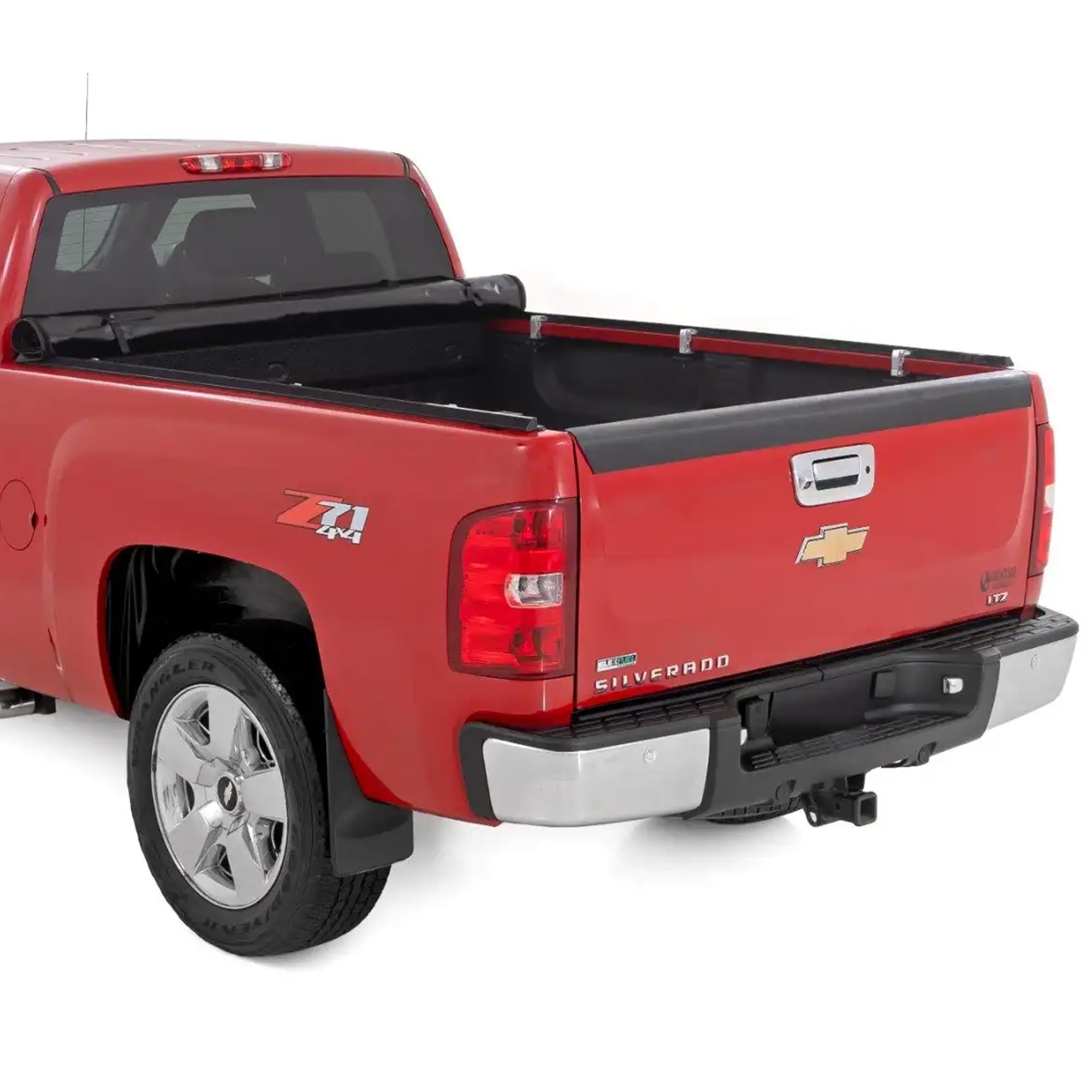 Soft Roll Up Rough Country Truck Bed Tonneau Cover for Chevy Silverado & GMC Sierra 1500/2500HD/3500HD (2007-2014) - Fits 6'7 (78.8-78.9") Bed
