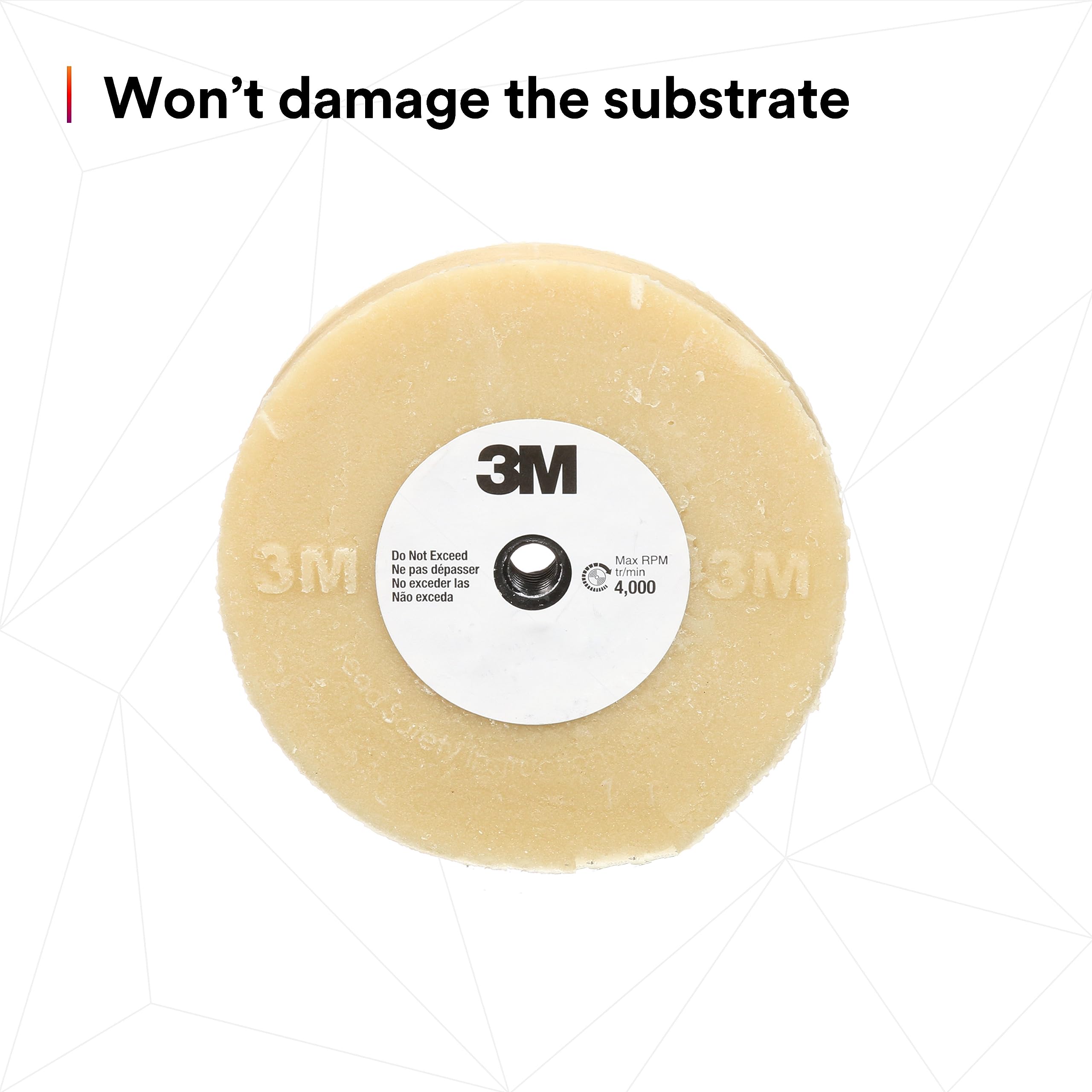 Adhesive Remover – 3M Stripe Off Wheel – Eraser Wheel – Removes Decals, Stripes, Vinyl, Tapes and Graphics – 4” diameter x 5/8” thick – 07499 – Pack of 1