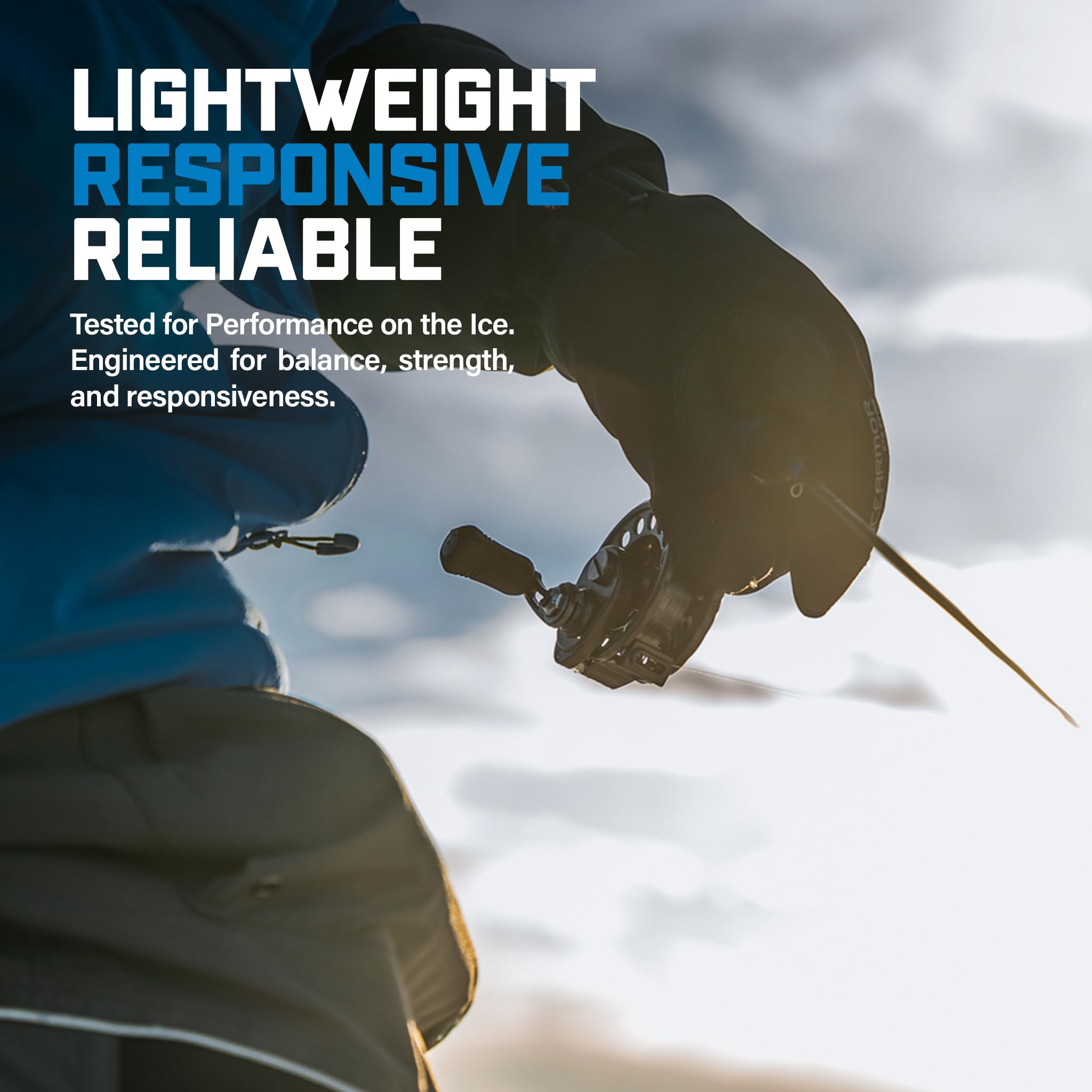 Outdoors CLAM Straight Drop 28” Ice Fishing Rod – Ultra-Light Action, Tough Glass Blank, Extreme Sensitivity, Oversized Fly Guides