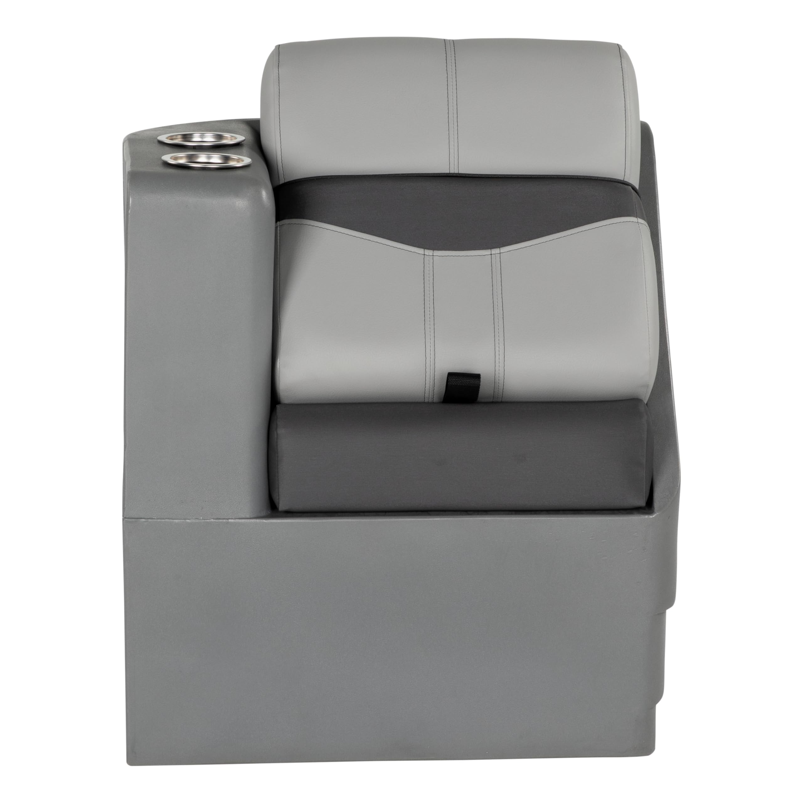 Lippert 17" Rockport Series Left Pontoon Chaise, Measures 17" L x 32.5" W x 26" H, Marine-Grade Vinyl, High-Density Foam, Easy Installation, Fits Most Pontoons, River Rock – 20221094034