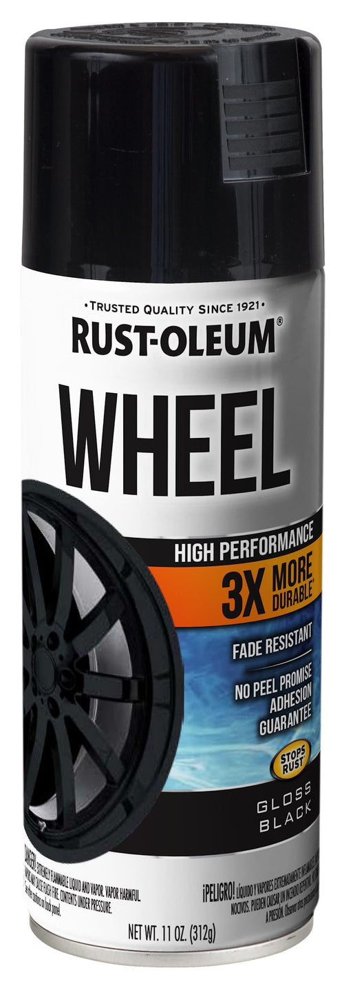 Rust-Oleum High Performance 368076 Wheel Spray Paint, 11 oz, Gloss Black