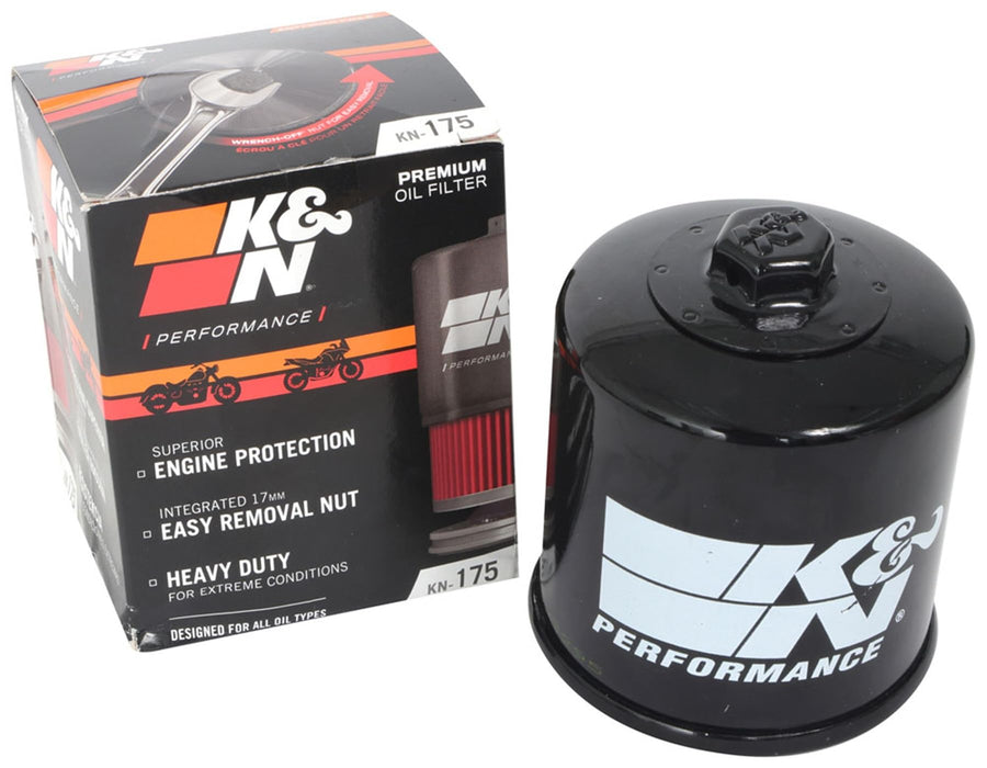 K&N Motorcycle Oil Filter: Designed for High Performance, to be used with Synthetic or Conventional Oils, Wrench Off Nut: Fits Select Indian Vehicles (See Product Description for Vehicles) KN-175