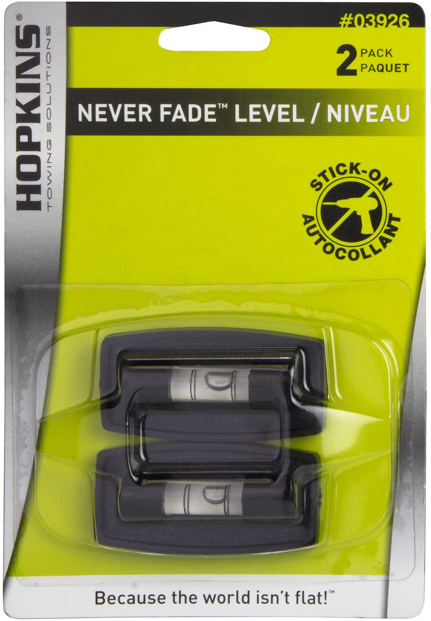 Never Fade Hopkins Towing Solutions Two Way Stick-on Level, Black