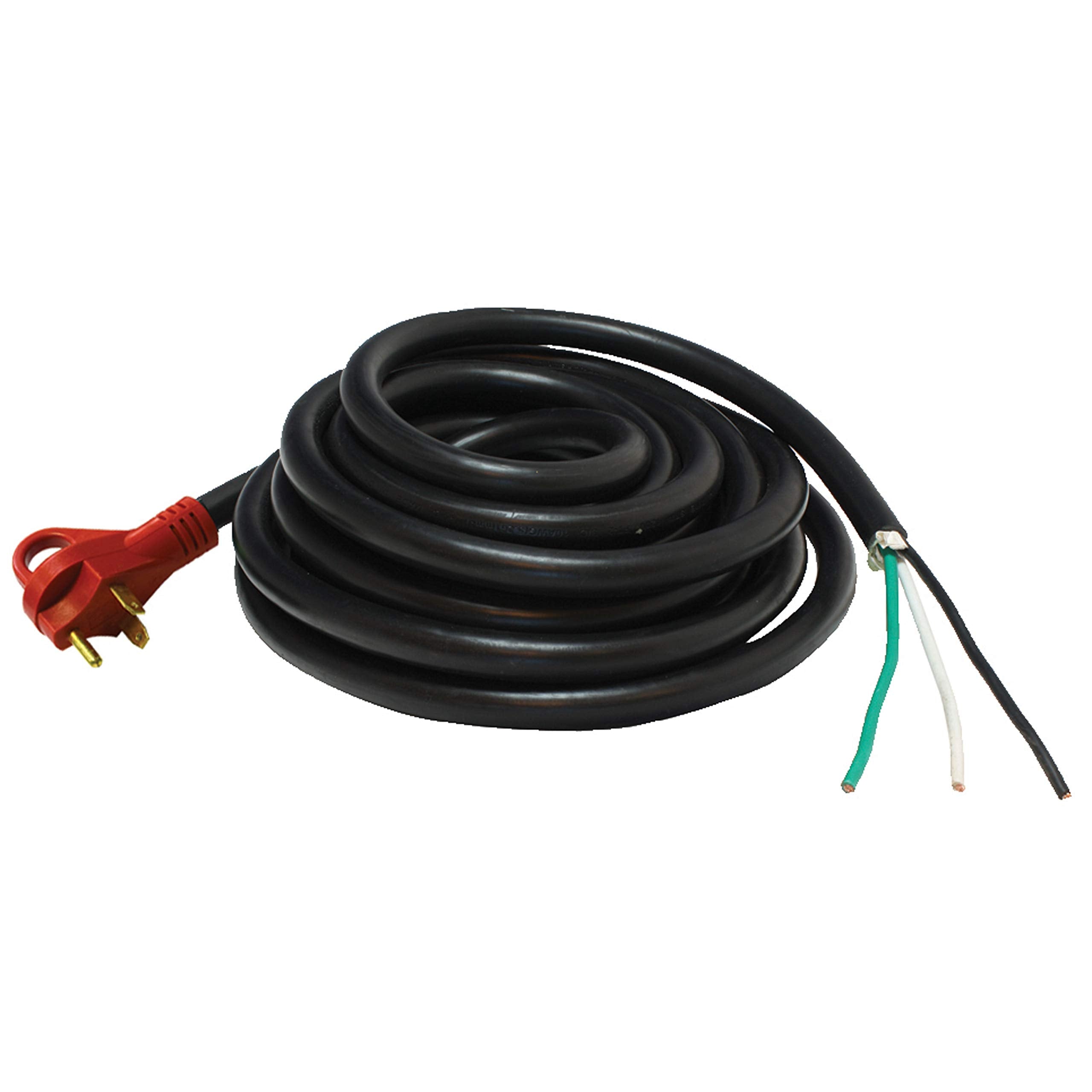 A10-3025END Mighty Cord RV Power Cord 25', One End for Hard Wiring