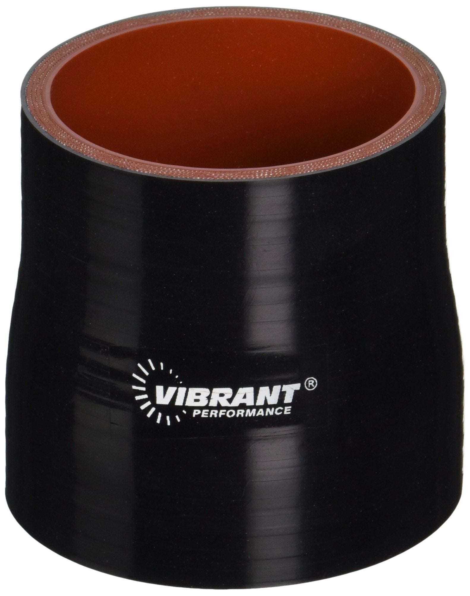 Power Vibrant Performance 2771 Hose Coupler, Silicone, 4ply Aramid Reinforced, Straight, Reducer, Transition, 2.75 in. Inlet I.D, 2.50 in. Outlet I.D, 3.00 in. Overall Length, Black, each, red
