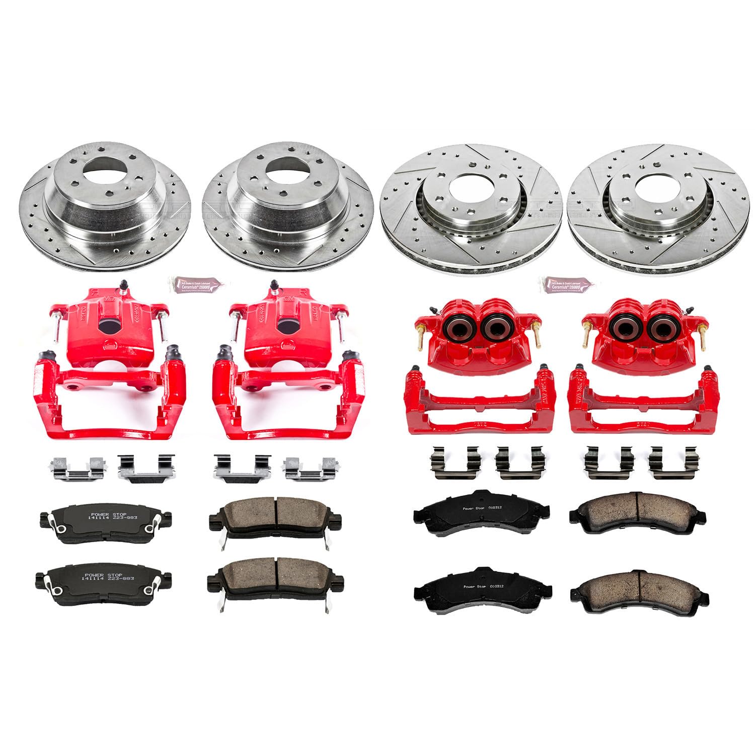 Power Stop 1-Click Performance Brake Kit with Caliper For Buick Rainier, Chevrolet SSR, Chevrolet Trailblazer EXT, GMC En, GMC Envoy XL, GMC Envoy XUV, Isuzu Ascender [Model Specific]