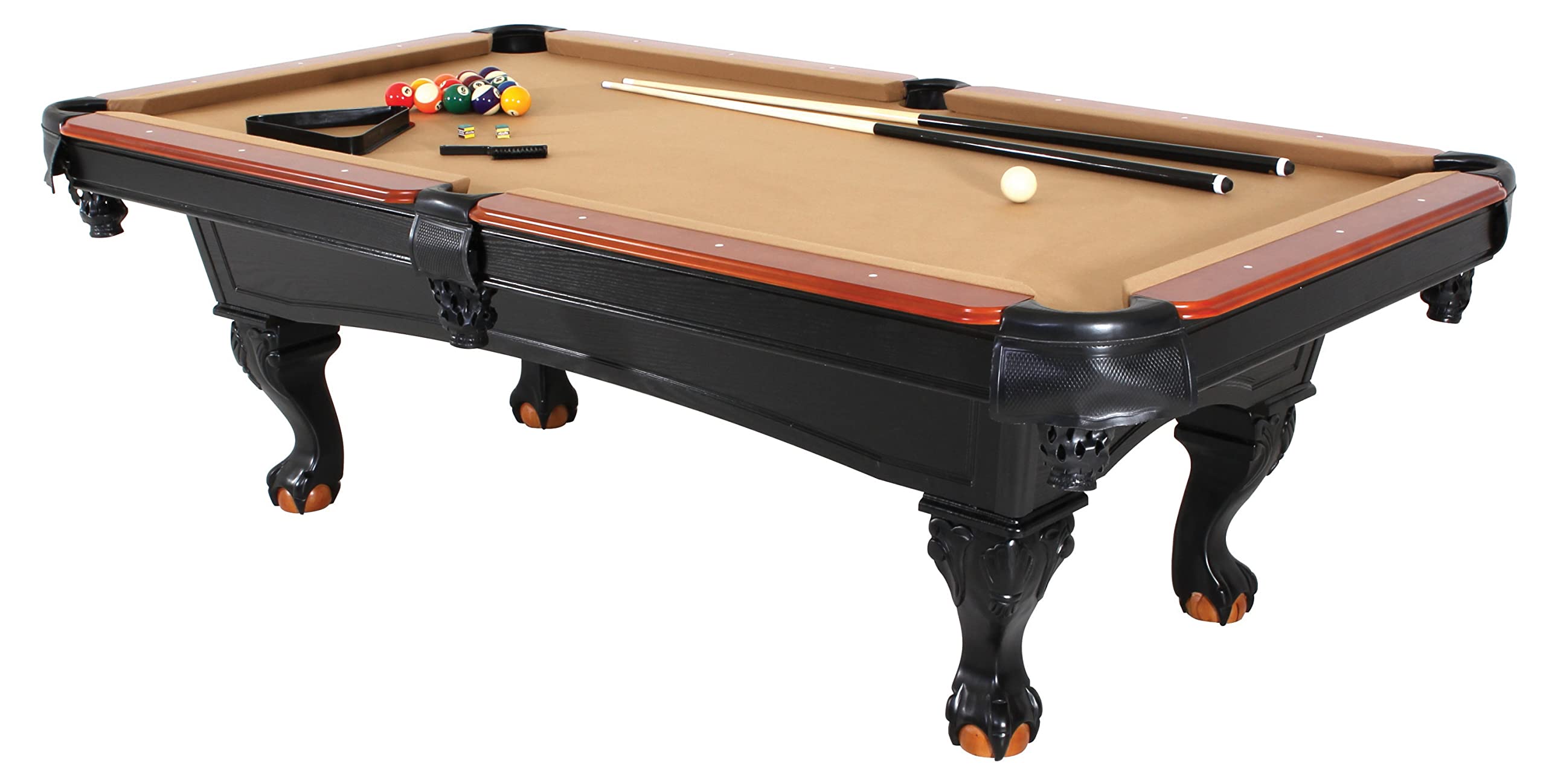 Covington Minnesota Fats 8' Billiard Table with Carved Solid-Wood Legs and Antiqued Wood Finish