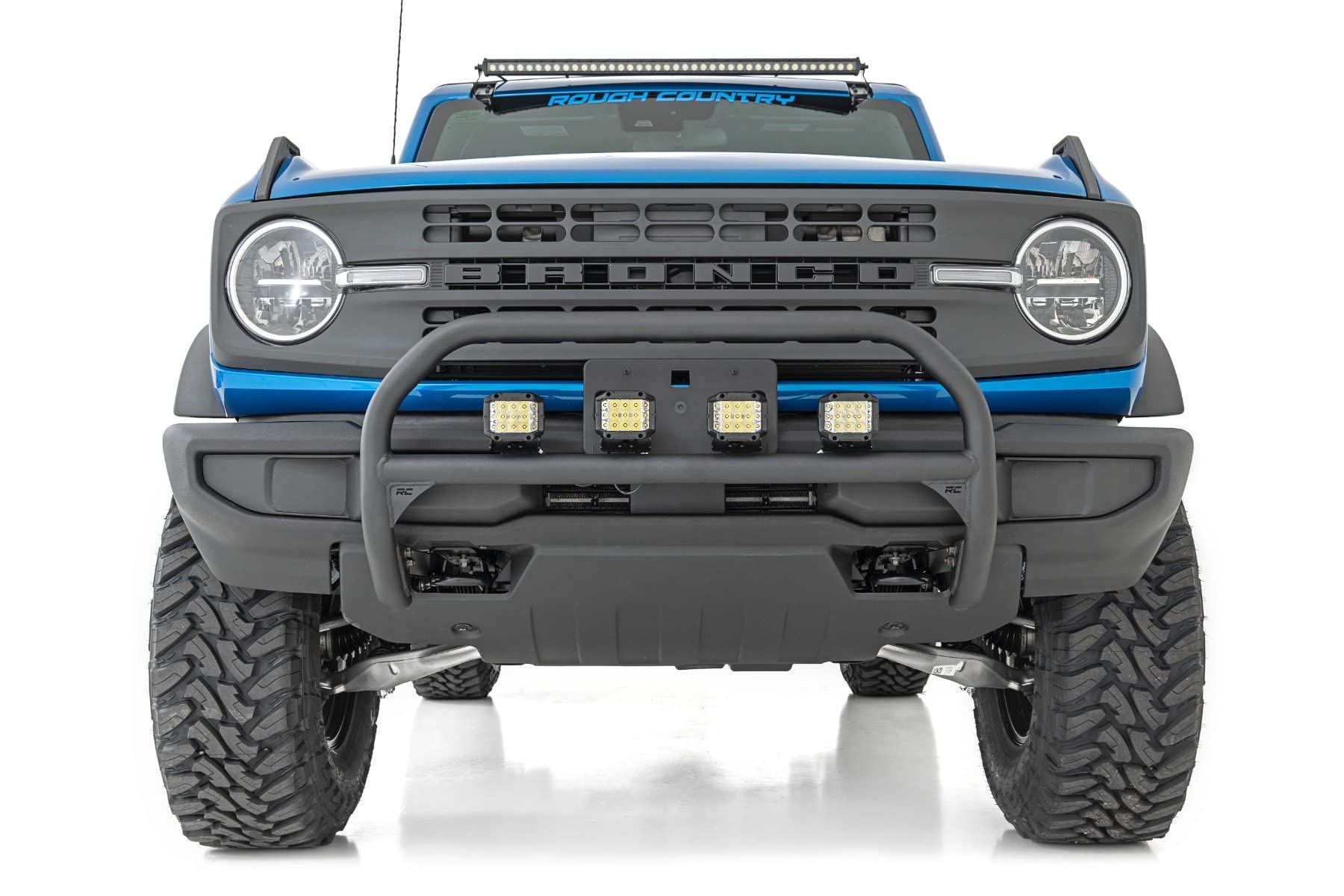 Nudge Bar Rough Country w/4" Round LED Lights for 2021-2024 Ford Bronco - 51049