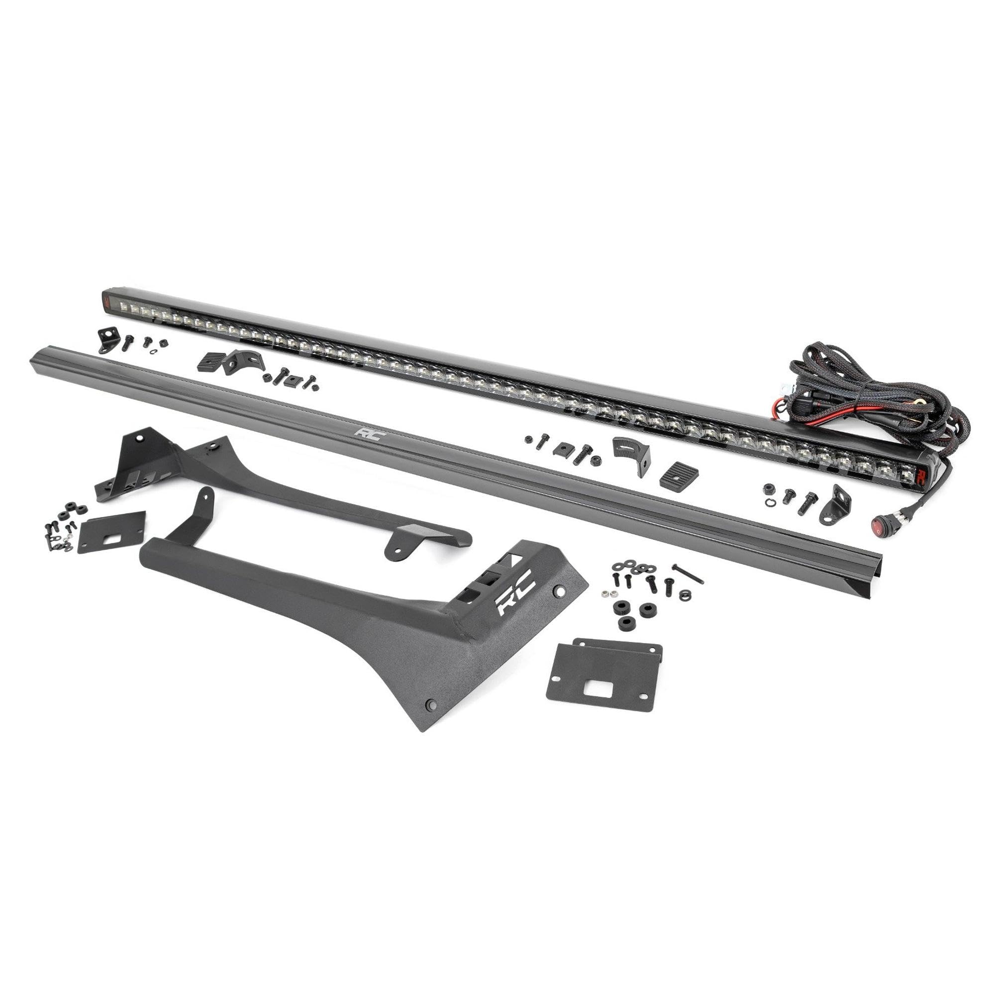 Rough Country 50" LED Light Bar Kit for Jeep Gladiator JT & Wrangler JL (2018-2025) - Upper Windshield Mount, 270W Spectrum Series, 24,300 Lumens, Combo Spot & Flood Beam
