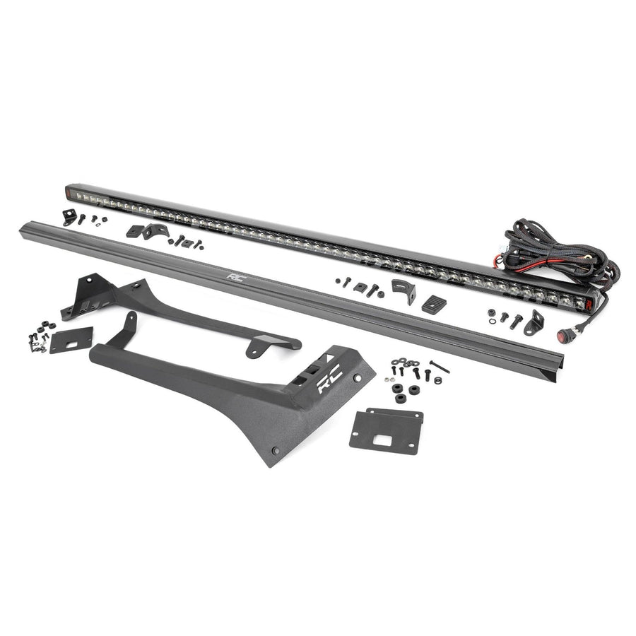 Rough Country 50" LED Light Bar Kit for Jeep Gladiator JT & Wrangler JL (2018-2025) - Upper Windshield Mount, 270W Spectrum Series, 24,300 Lumens, Combo Spot & Flood Beam