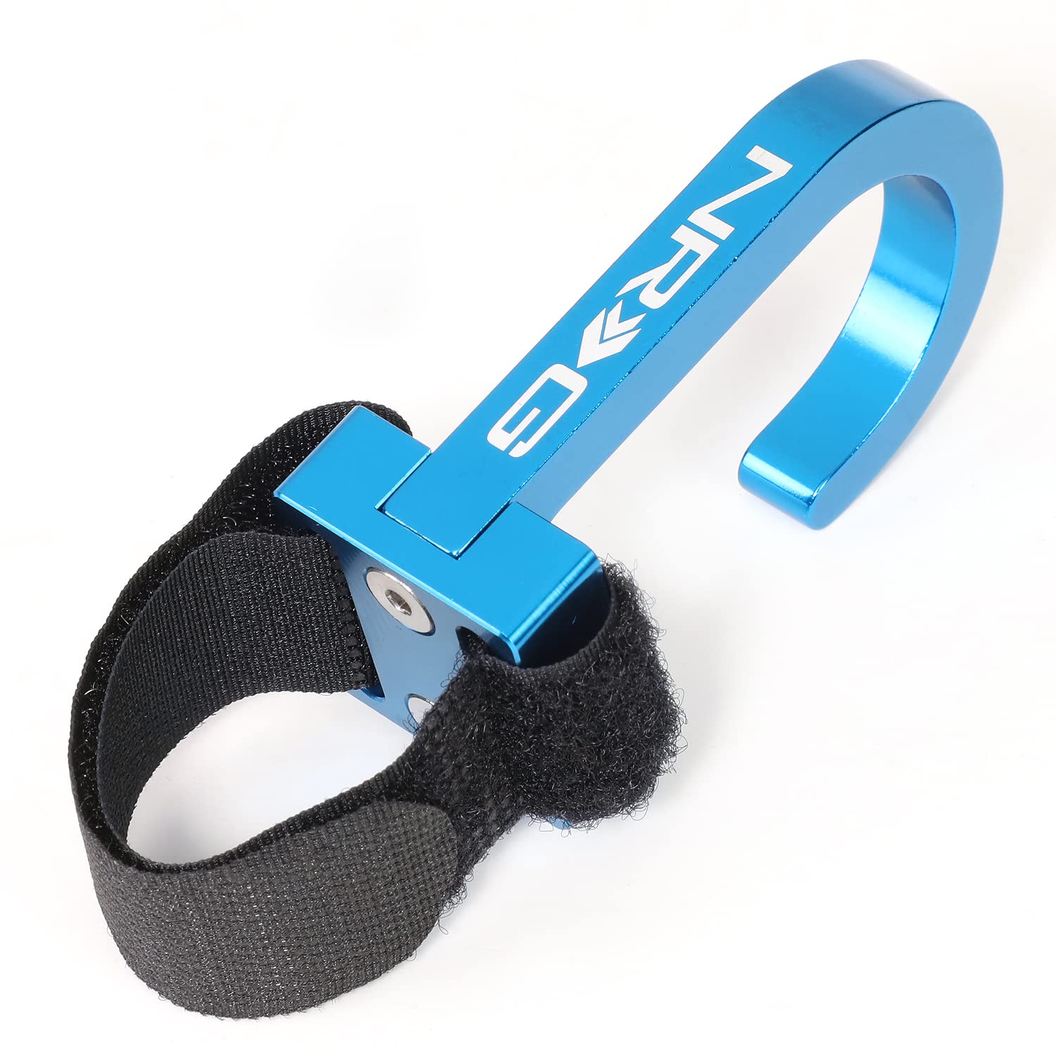 CNC Aluminum Steering Wheel Hook NRG Innovations with Adjustable Nylon Strap, 80mm L X 49mm W X 30mm D,Blue
