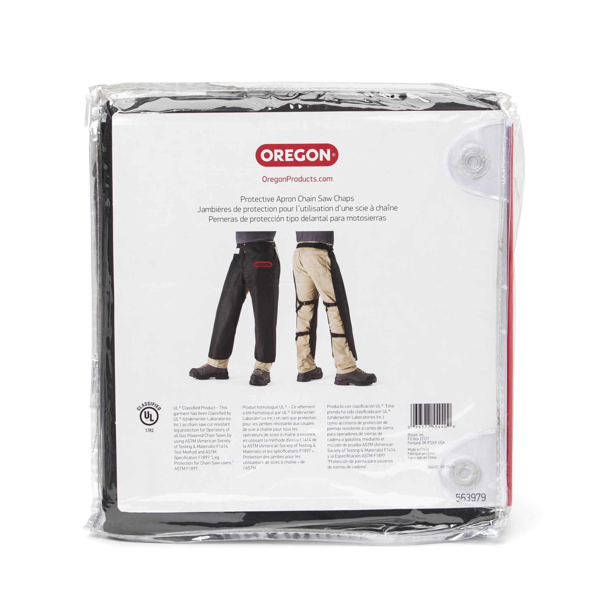 Oregon Chainsaw Chaps Protective for Cutting and Logging, 8 Layers Lightweight, Breathable Material, One Size Fits All, Black (563979)