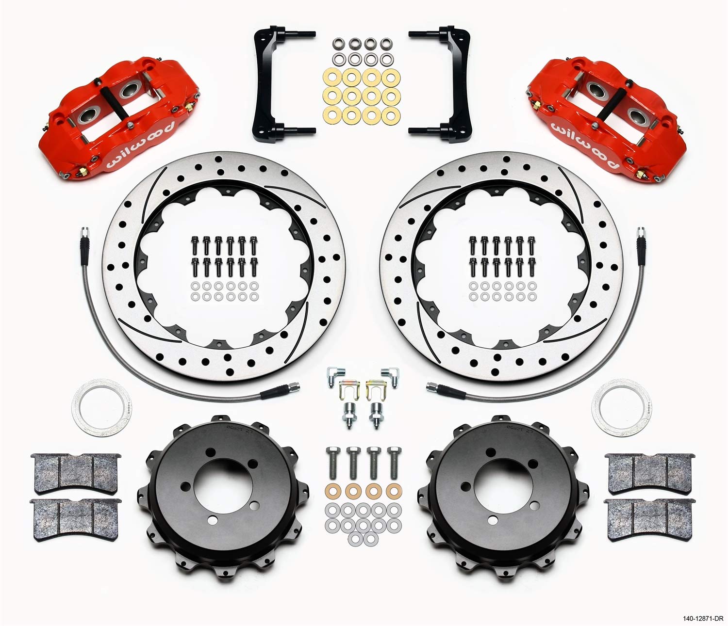 Rear FNSL4R Kit,12.88", Drilled, Red