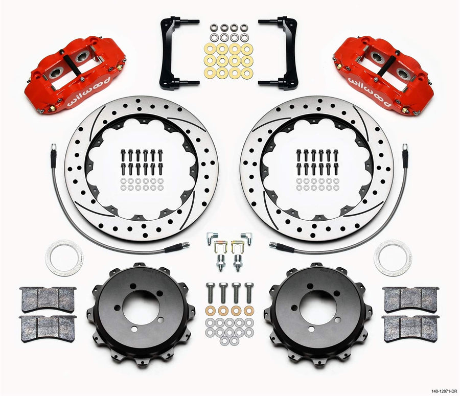 Rear FNSL4R Kit,12.88", Drilled, Red