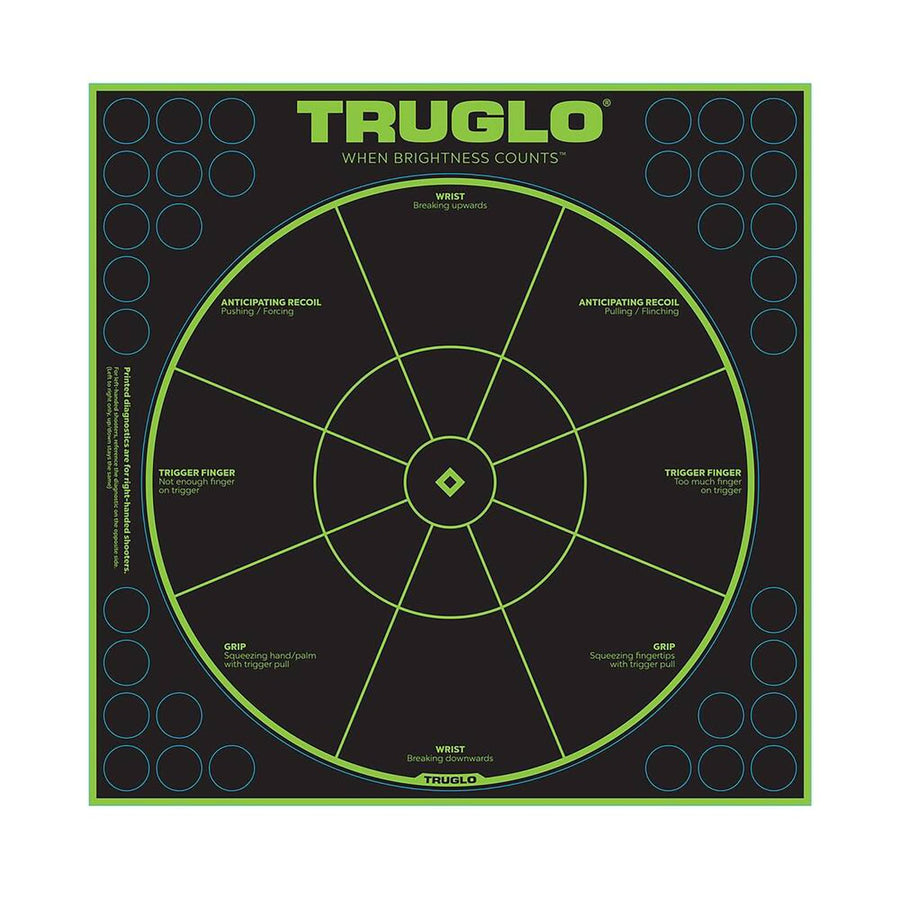 12X12 TRUGLO Tru-See Handgun Diagnostic Bright Fluorescent Self-Adhesive High-Visible Reactive Splatter Hunting Target with Increased Target Life, 6-Pack