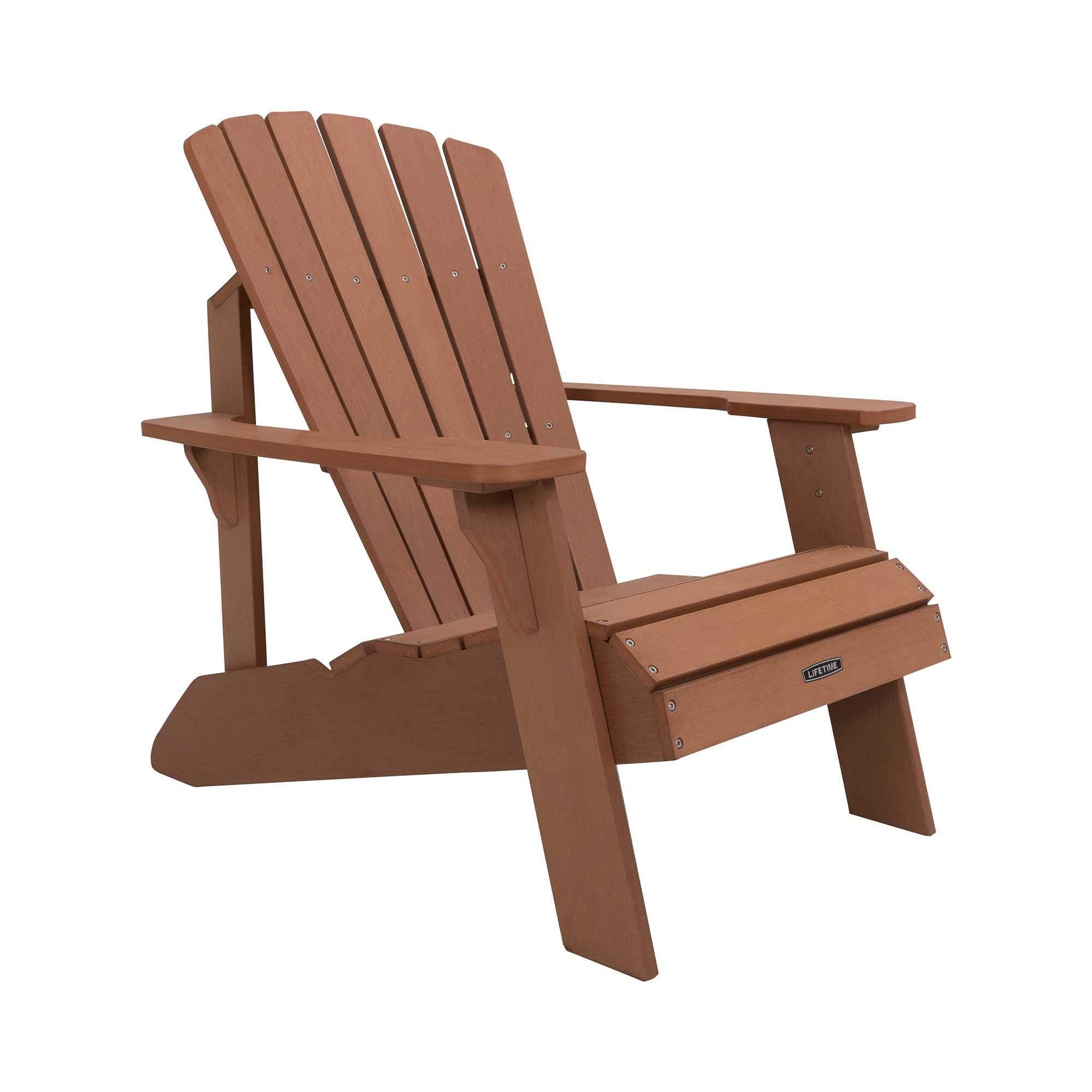 Adirondack Chair Lifetime Faux-Wood, Weather-Resistant Polystyrene, UV-Protected, 300 lb Capacity, Low-Maintenance Outdoor Seating Furniture