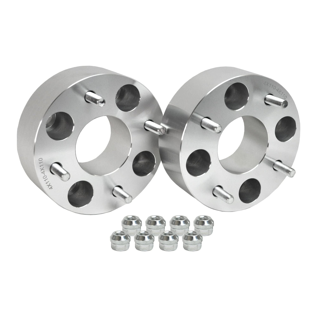 Front/Rear Rugged Wheel Spacer for (2014-20) Yamaha Wolverine/Viking/YXZ, Made Of Aluminum Alloy, Machine Pressed High Tensile Studs, Bolt Pattern: 4 x 110 mm; Thread: M12 x 1.25; Thickness: 2”