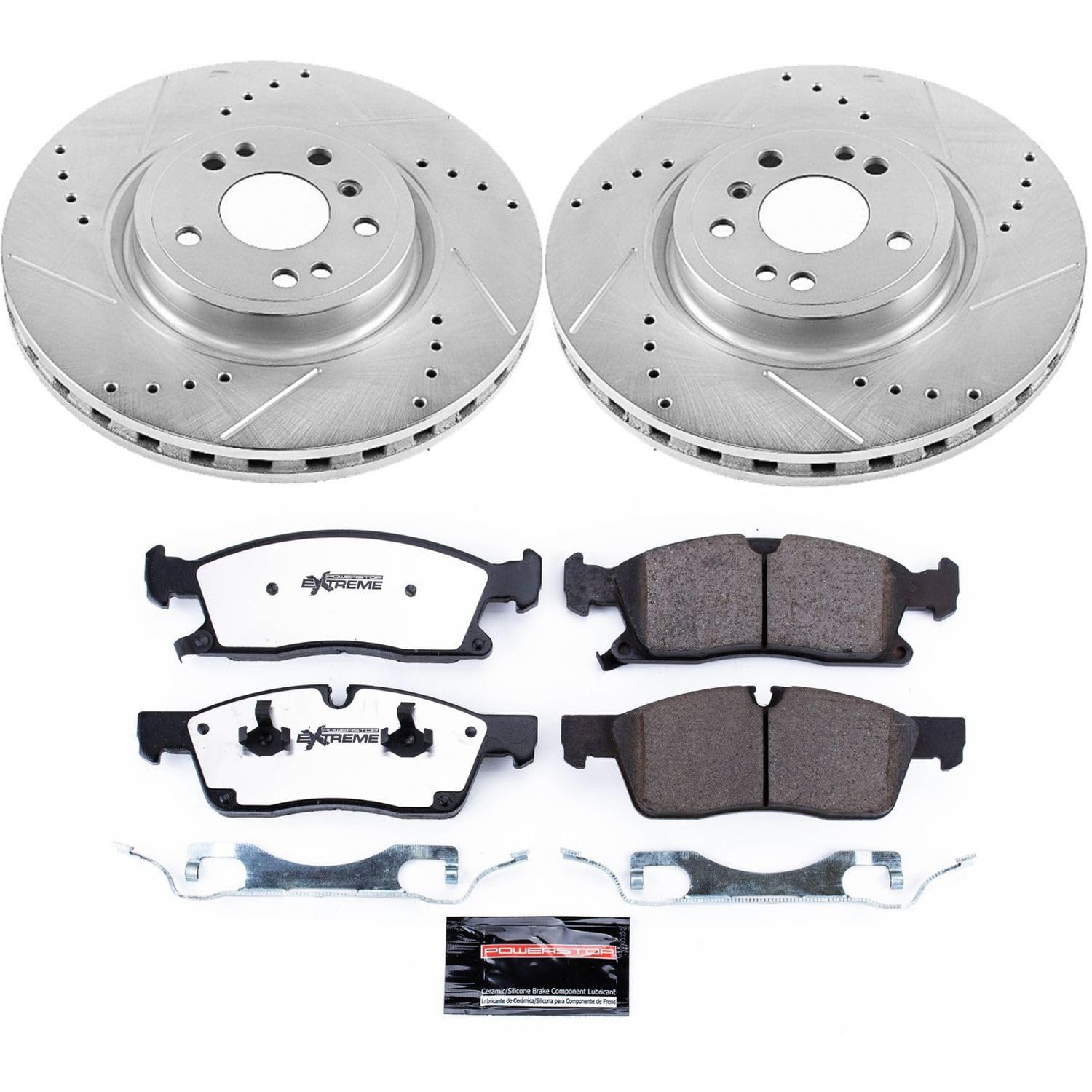 Power Stop K7697-36 Z36 Front Truck & Tow Brake Kit, Carbon Fiber Ceramic Brake Pads and Drilled/Slotted Brake Rotors