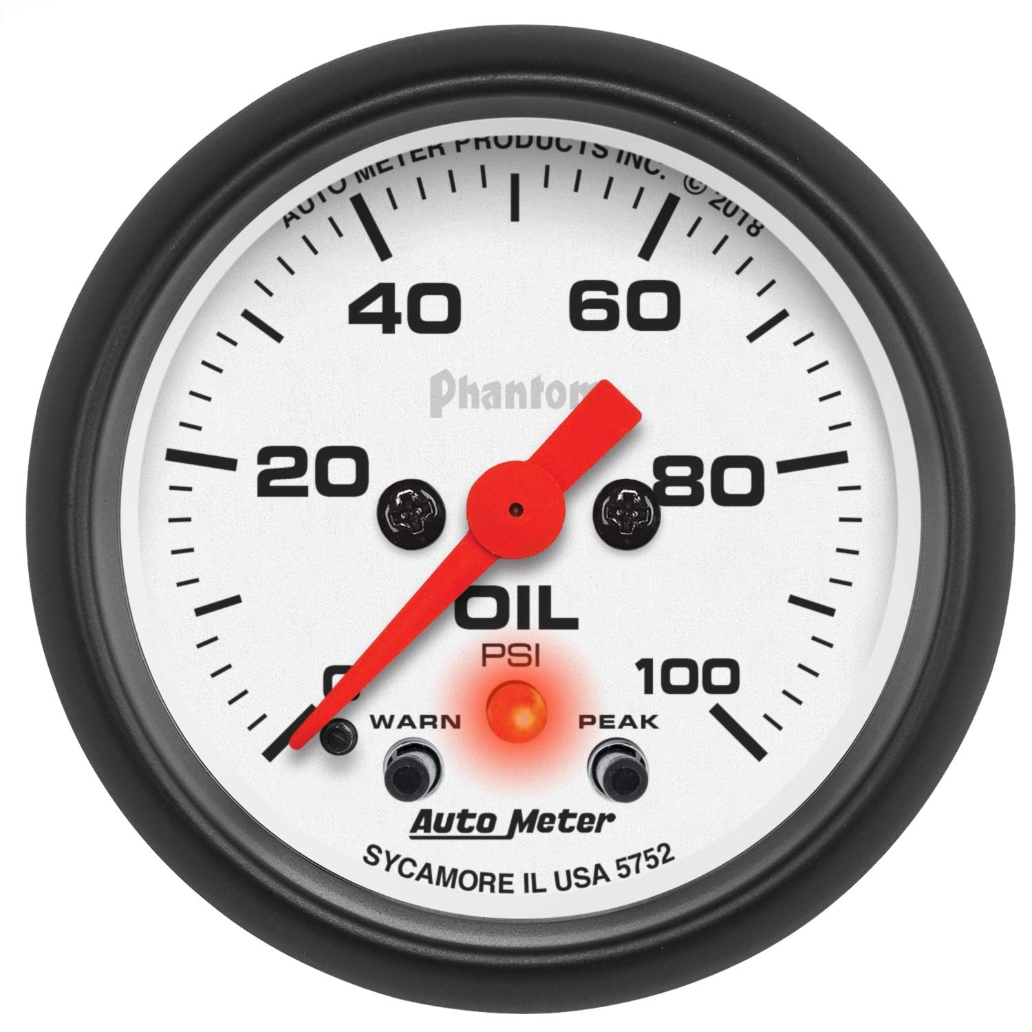 AutoMeter Gauge, Oil Press, 2 1/16", 100Psi, Digital Stepper Motor W/Pk & Wrn, Phantom 5752