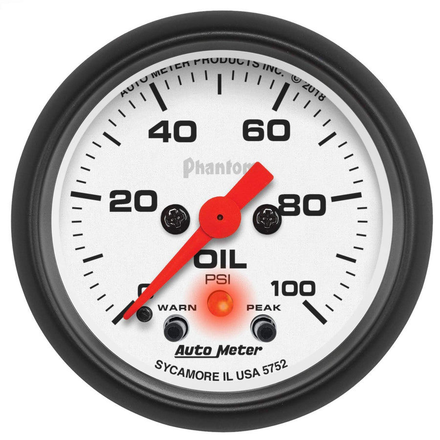 AutoMeter Gauge, Oil Press, 2 1/16", 100Psi, Digital Stepper Motor W/Pk & Wrn, Phantom 5752