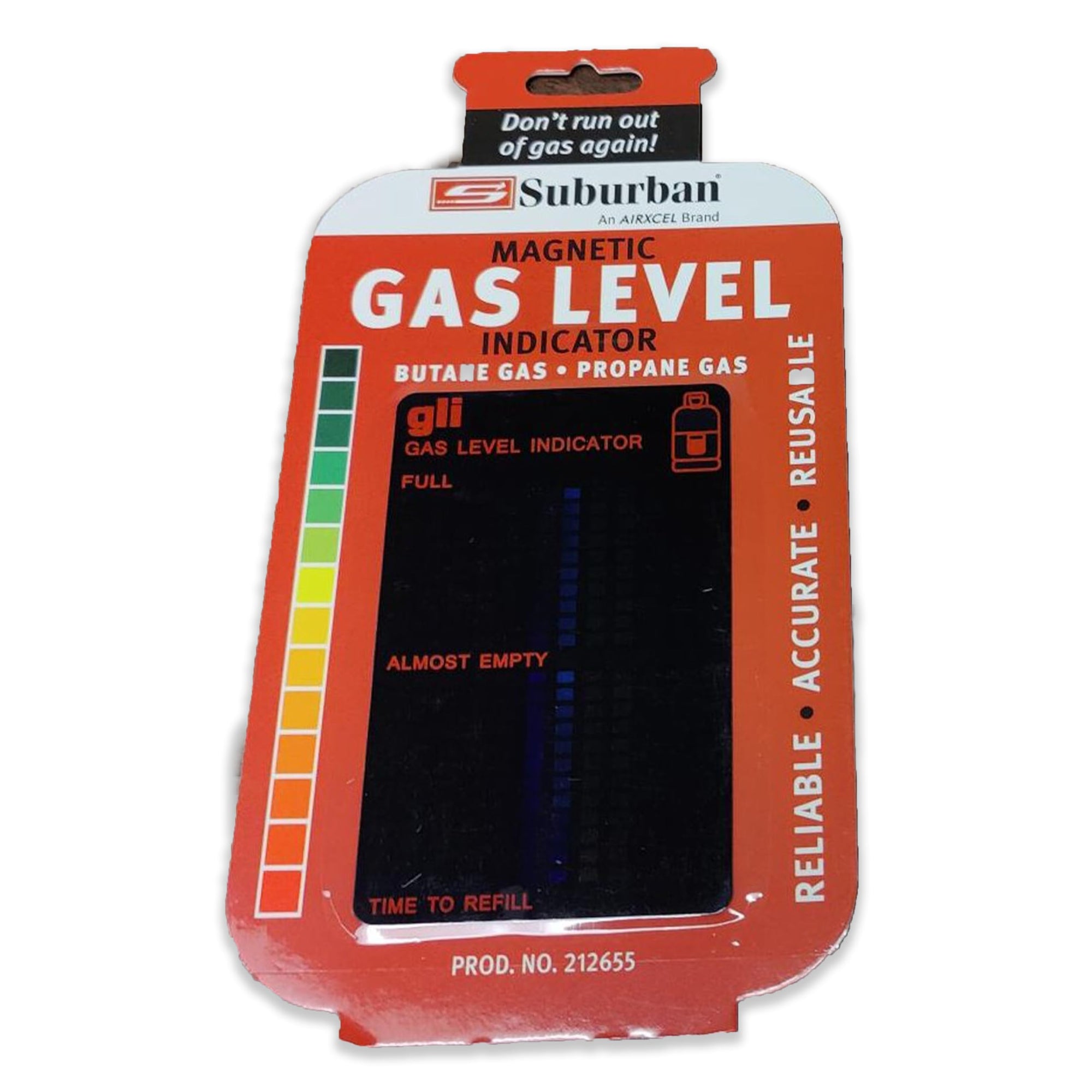 Magnetic Gas Level Indicator for Butane and Propane Tanks, Suburban, Reusable, 2 Pack