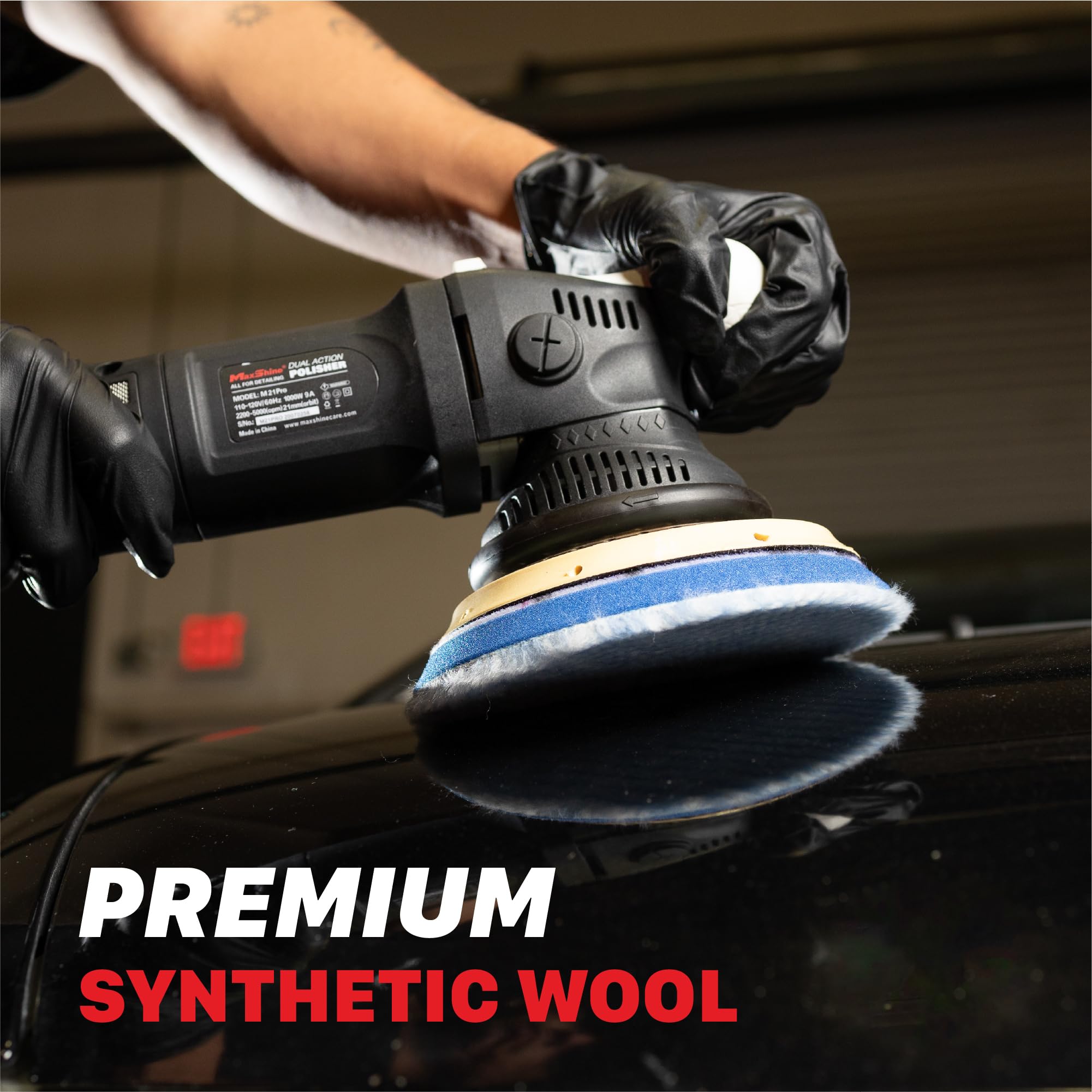 5” Maxshine Universal Synthetic Wool Cutting Pad | Durable Hook & Loop Pad for Heavy-Duty Use | Professional Buffing Pad Compatible with DA & Rotary Polishers | Paint Correction & Defect Removal