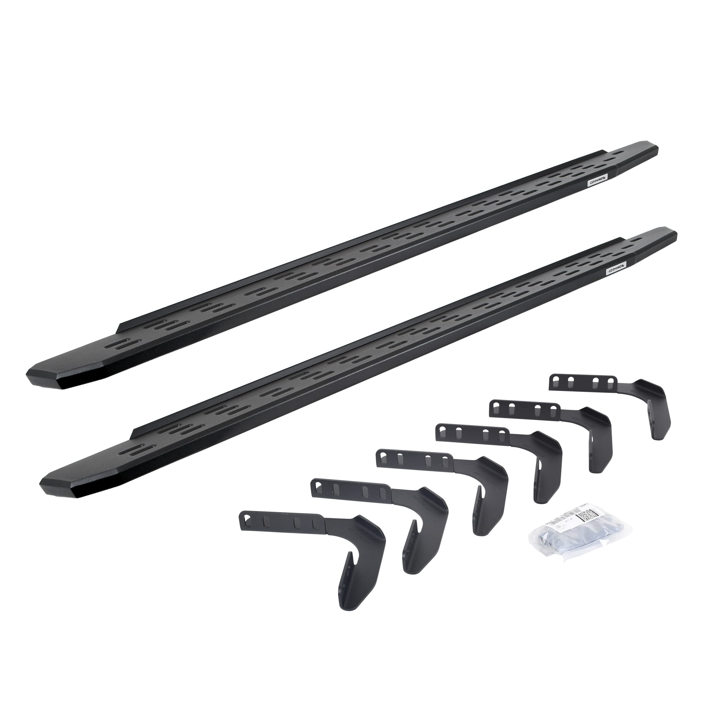 Go Rhino Running Boards & Brackets RB30 | Galvanized Steel, Textured Black | 69618087PC | Fits 1999-2016 Ford F-250, F-350 Super Duty Crew Cab Pickup