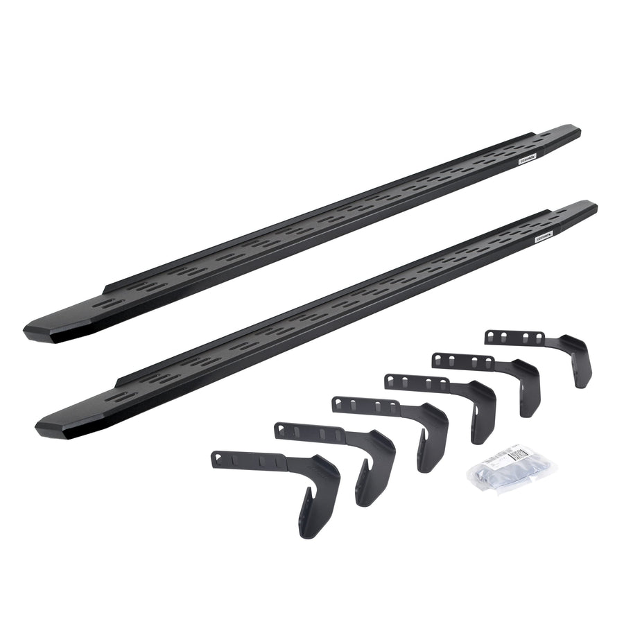 Go Rhino Running Boards & Brackets RB30 | Galvanized Steel, Textured Black | 69618087PC | Fits 1999-2016 Ford F-250, F-350 Super Duty Crew Cab Pickup