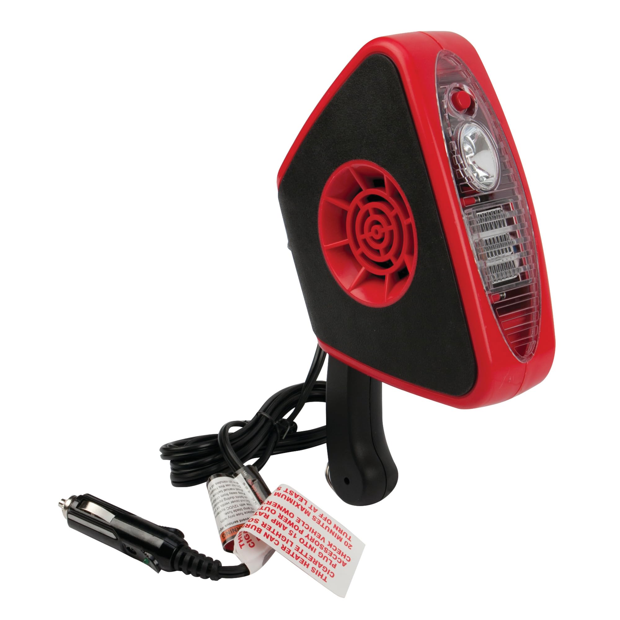 12V Performance Tool W5009 Compact Heater and Defroster with Swivel Base, Swing-Out Handle, and LED Flashlight