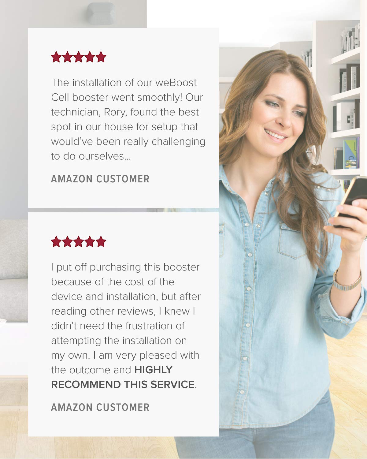 weBoost Home Complete Installed - Cell Phone Signal Booster Kit | Boosts 4G LTE & 5G for Entire Home | All U.S. Carriers - Verizon, AT&T, T-Mobile & more | Made in the U.S. | FCC Approved (mod. 47444)
