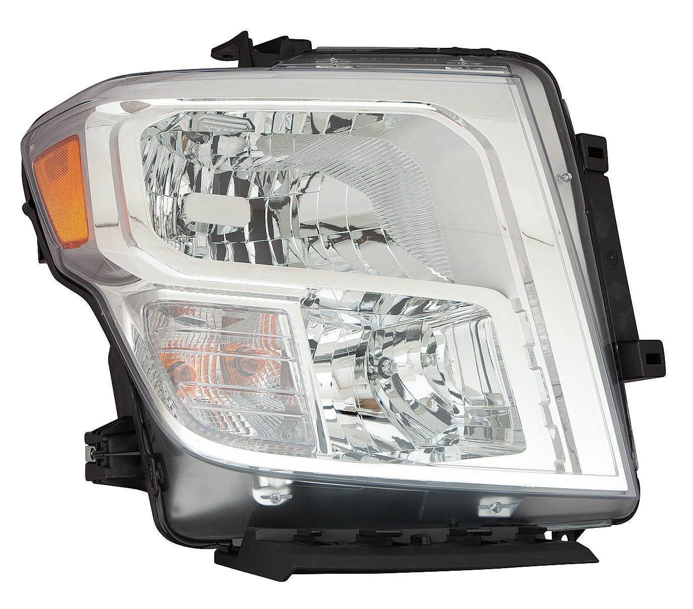 For Nissan Titan XD Crew Cab 16-19 / Crew Cab/XD Regular Cab/Extended Cab/XDExtended Cab/Regular Cab 17-19 Headlight Halogen CAPA XD Passenger Side | DOT Certified 26010-EZ21A | NI2503250C