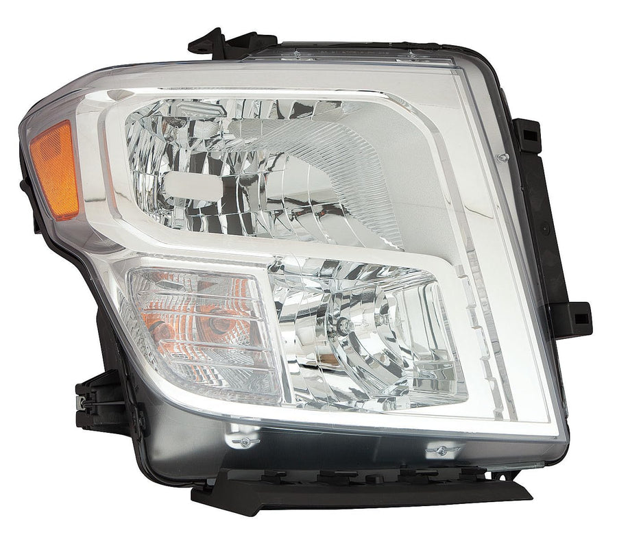 For Nissan Titan XD Crew Cab 16-19 / Crew Cab/XD Regular Cab/Extended Cab/XDExtended Cab/Regular Cab 17-19 Headlight Halogen CAPA XD Passenger Side | DOT Certified 26010-EZ21A | NI2503250C