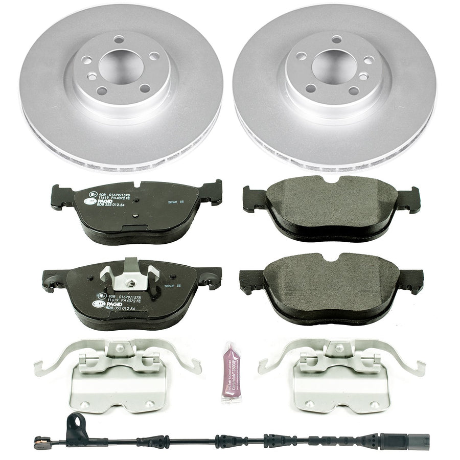 Power Stop ESK6061 Euro-Stop Front Brake Kit and 1 Front Sensor Wire For BMW X5 2011-2013, BMW X5 2016-2018 [Model Specific]
