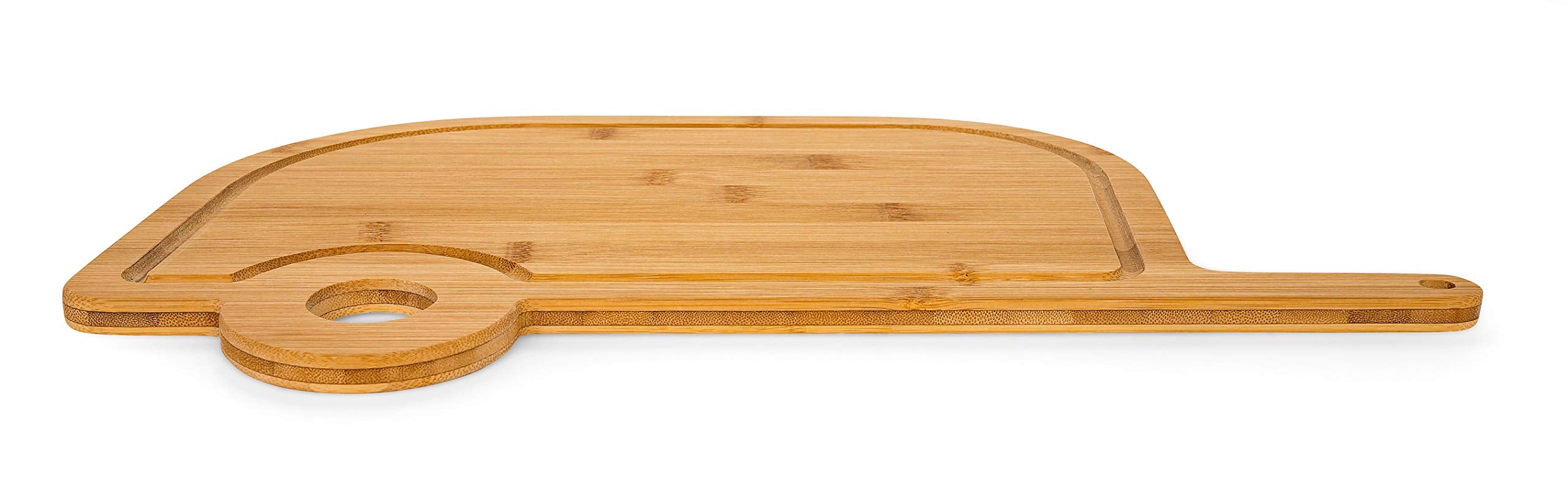 Camco RV Shaped Life is Better at The Campsite Bamboo Wood Cutting Board for Food Prep-Doesn't Dull Knives, Resists Moisture (53089)