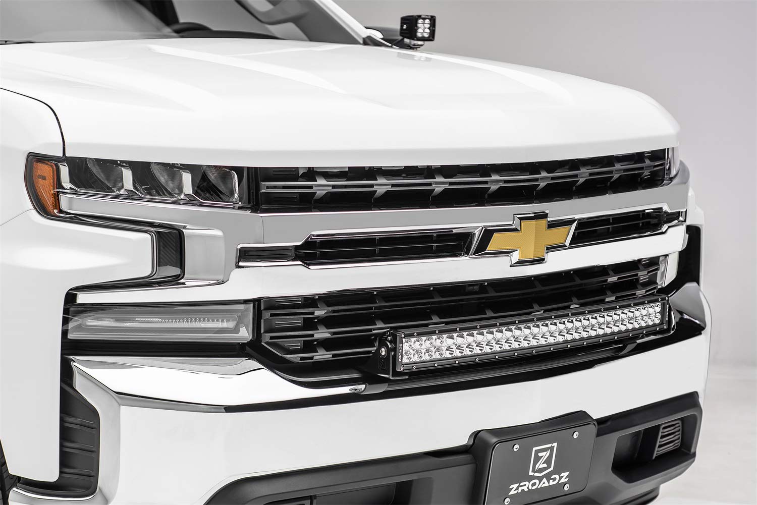 ZROADZ Front Bumper Top LED Kit 2019-2022 Chevrolet Silverado 1500, Incl. (1) 30 Inch LED Curved Double Row Light Bar - PN #Z322282-KIT